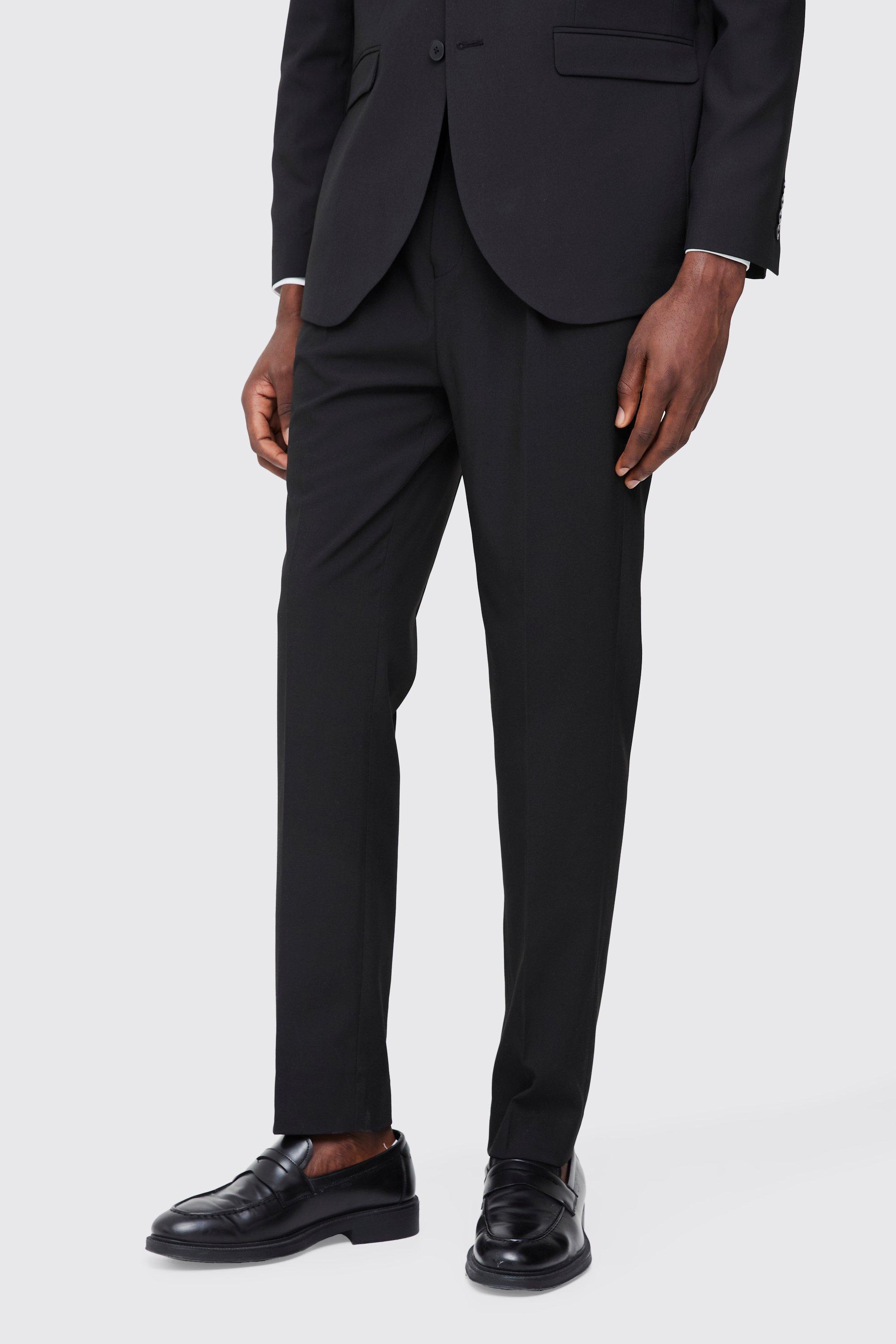 Fixed Waist Pleat Front Straight Tailored Pants | boohooMAN USA Product Image