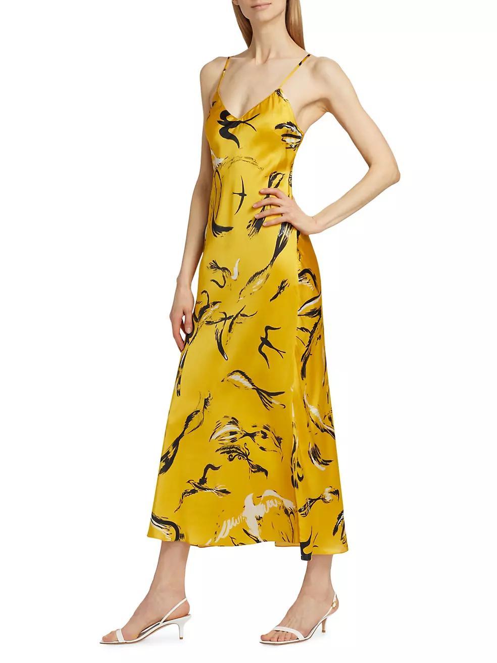 Bias-Cut Silk Satin Slipdress Product Image