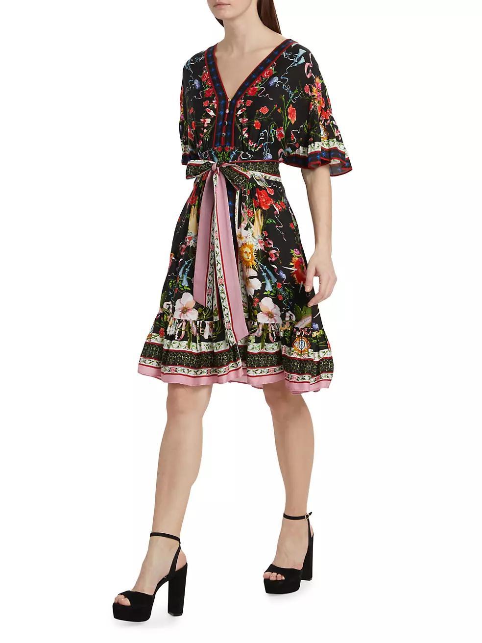 Zea Scarf Print Belted Dress Product Image