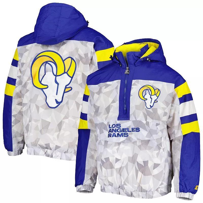 Mens Starter /Royal Los Angeles Rams Thursday Night Gridiron Raglan Half-Zip Hooded Jacket Product Image