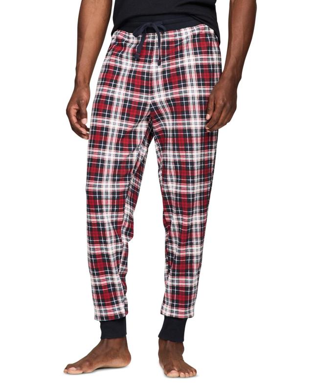 Tommy Hilfiger Mens Plaid Waffle-Knit Jogger Pajama Pants Product Image