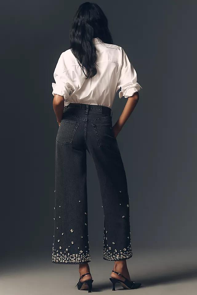 rag & bone Featherweight High-Rise Wide-Leg Embellished Jeans Product Image