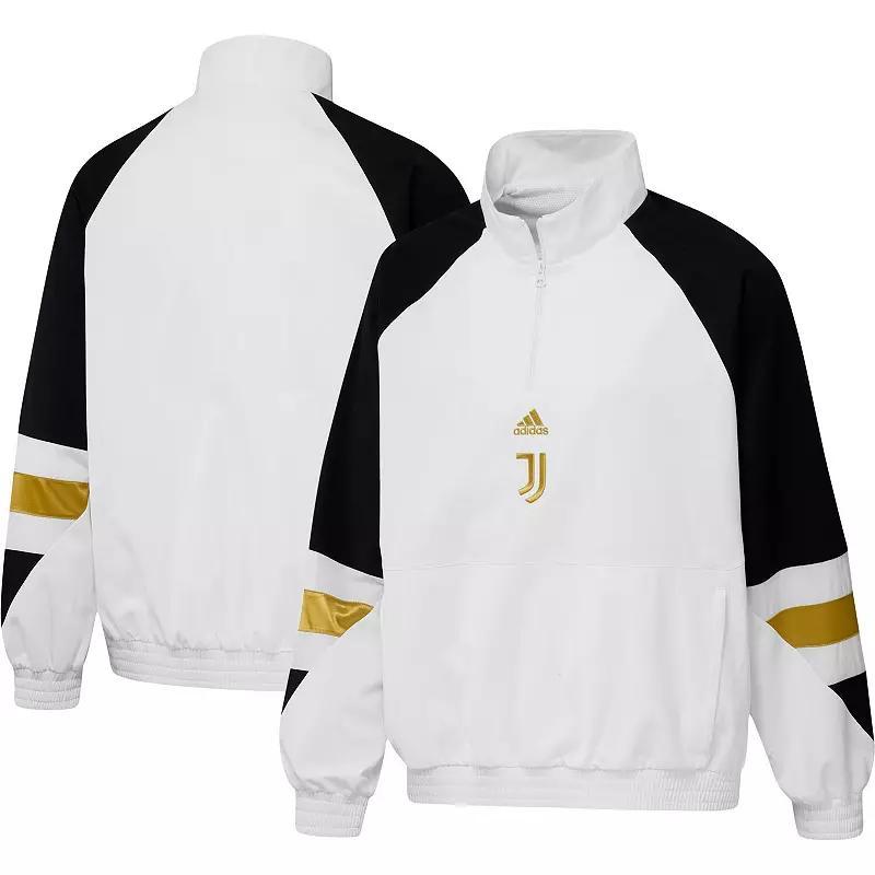 Mens adidas White Juventus Football Icon Raglan Quarter-Zip Top Product Image