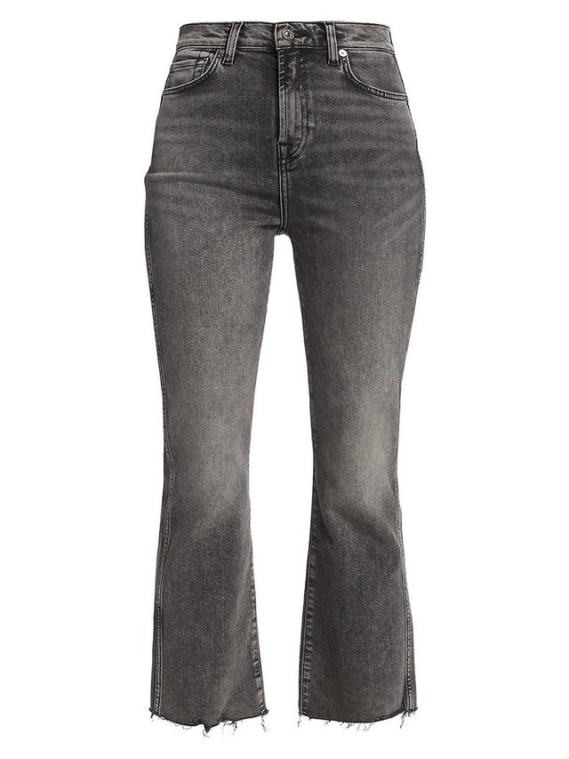 7 For All Mankind Frayed High Waist Slim Kick Flare Jeans Product Image