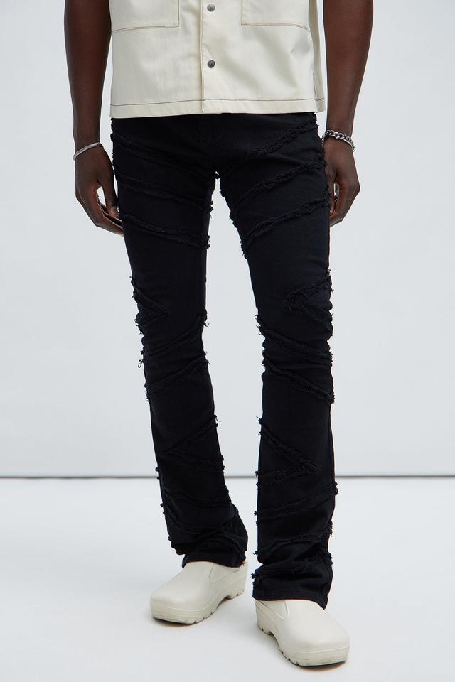 Check Me Out Fray Stacked Skinny Flare Pants - Black Product Image