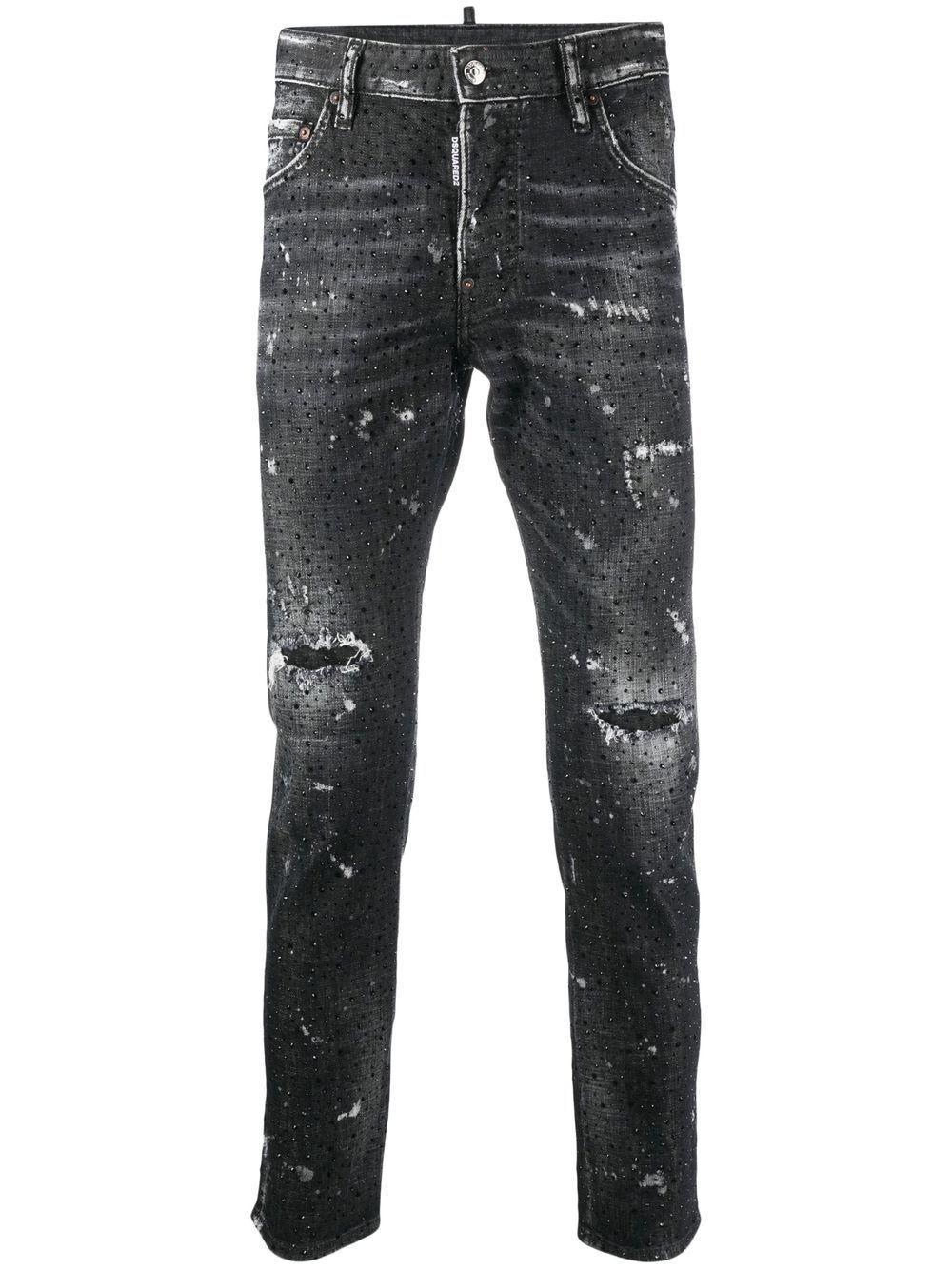 DSQUARED2 Skater Embellished Skinny Jeans In Black Product Image