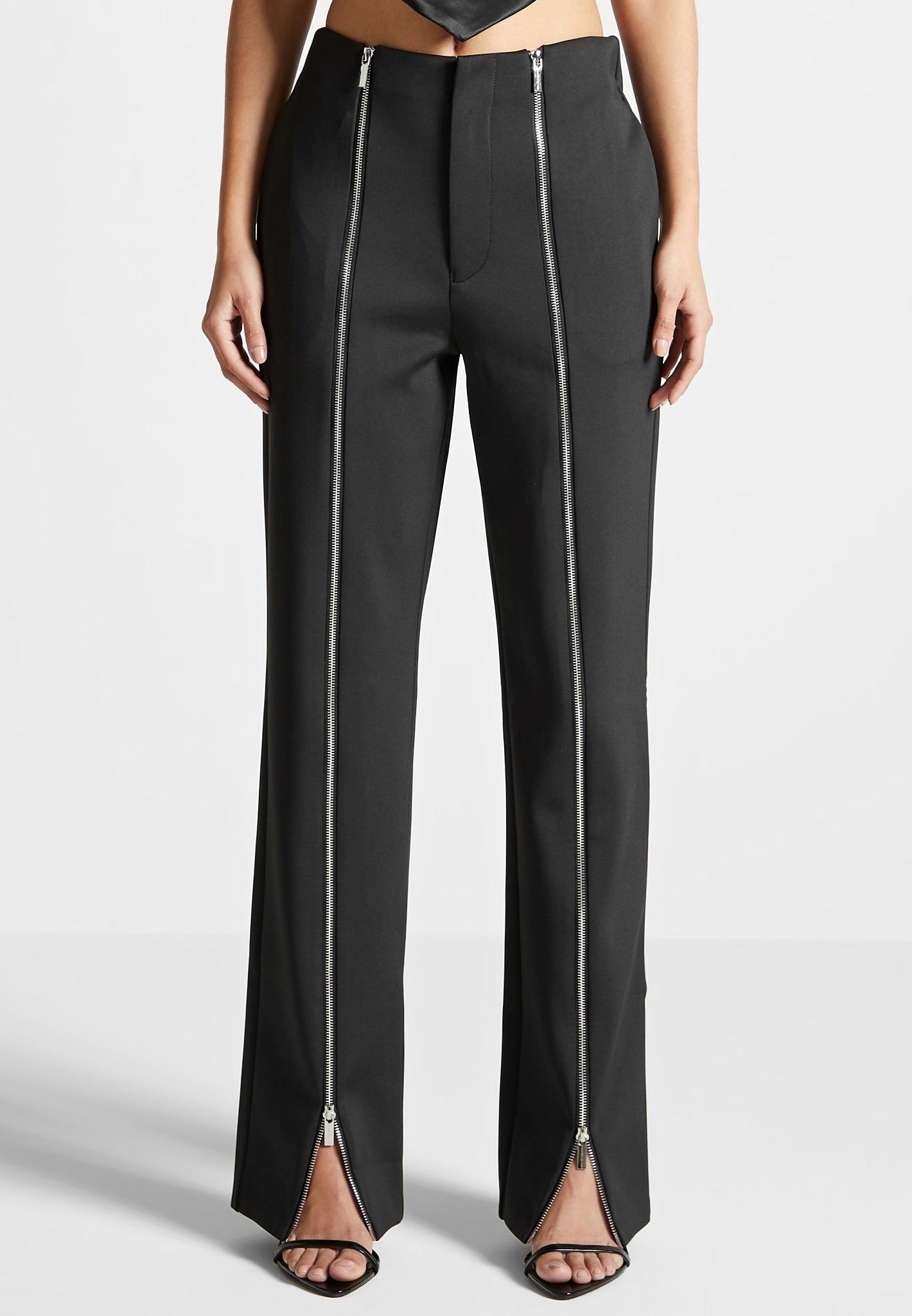 Zip Neoprene Trousers - Black Female Product Image