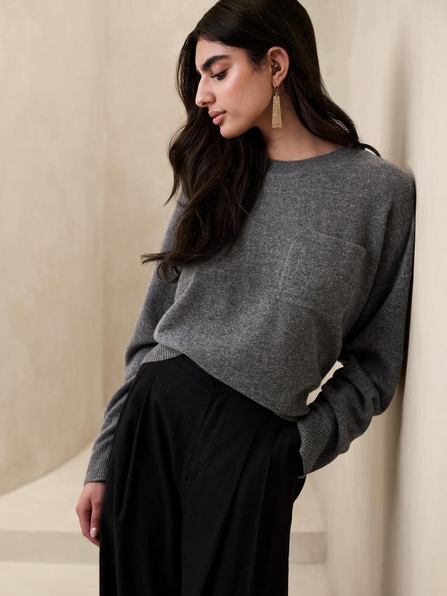 Caro Cropped Lightweight Cashmere Sweater Product Image