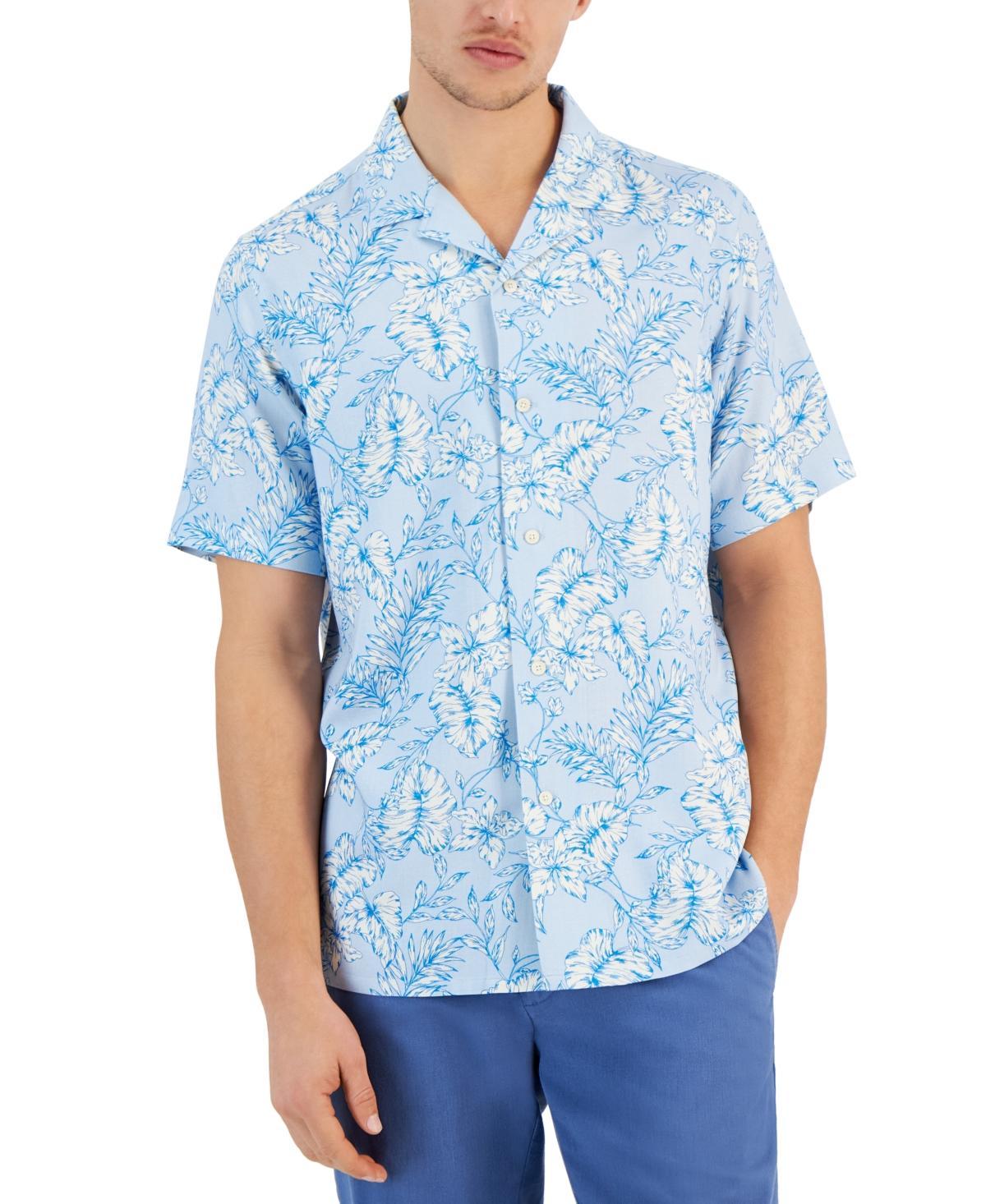 Club Room Mens Kell Regular-Fit Leaf-Print Button-Down Camp Shirt, Created for Macys Product Image