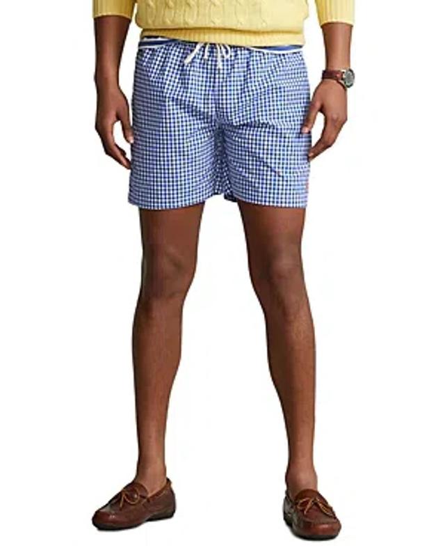 Men's 5-3/4-inch Traveler Classic Swim Trunks In Cruise Royal Gingham Product Image