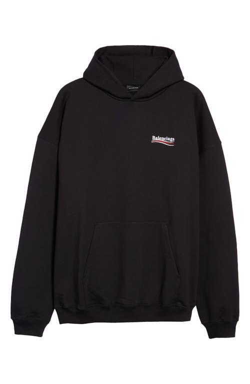 Balenciaga Mens Campaign Embroidered Logo Oversize Cotton Hoodie Product Image