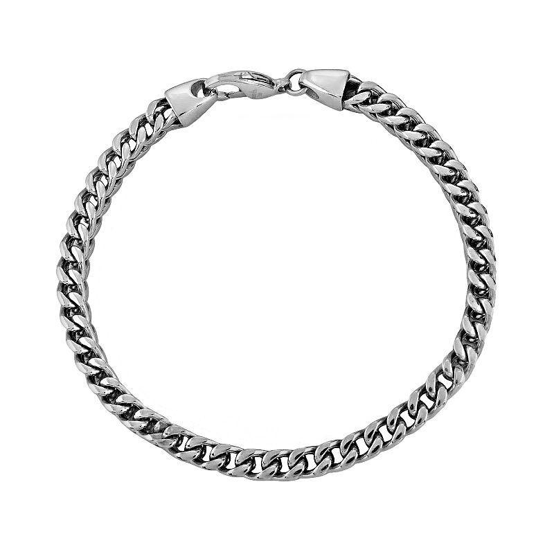 LYNX Stainless Steel 6mm Foxtail Chain Bracelet - Men, Mens, Silver Product Image