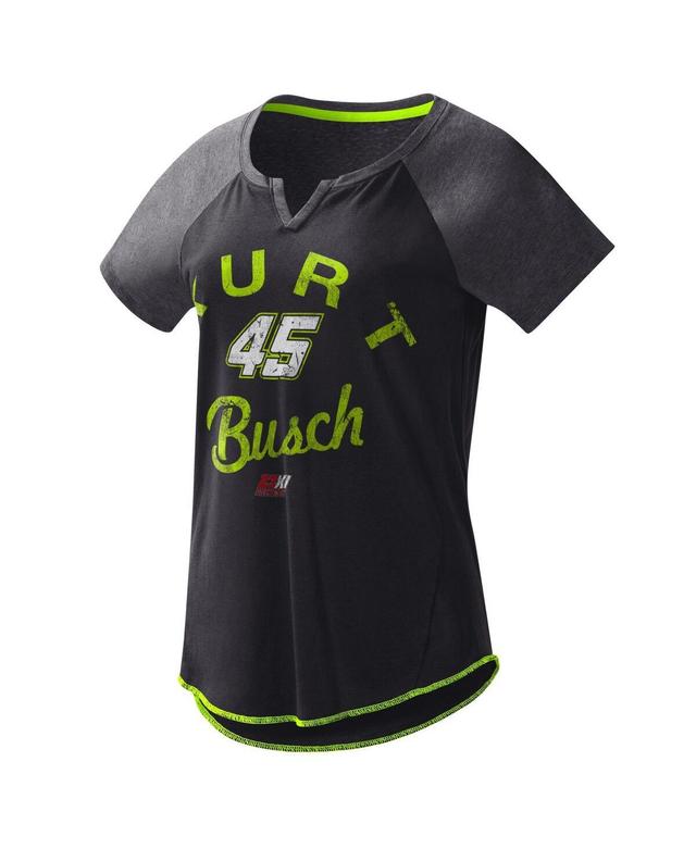 Womens G-iii 4Her by Carl Banks Black Kurt Busch Grand Slam Tri-Blend Notch V-Neck T-shirt Product Image