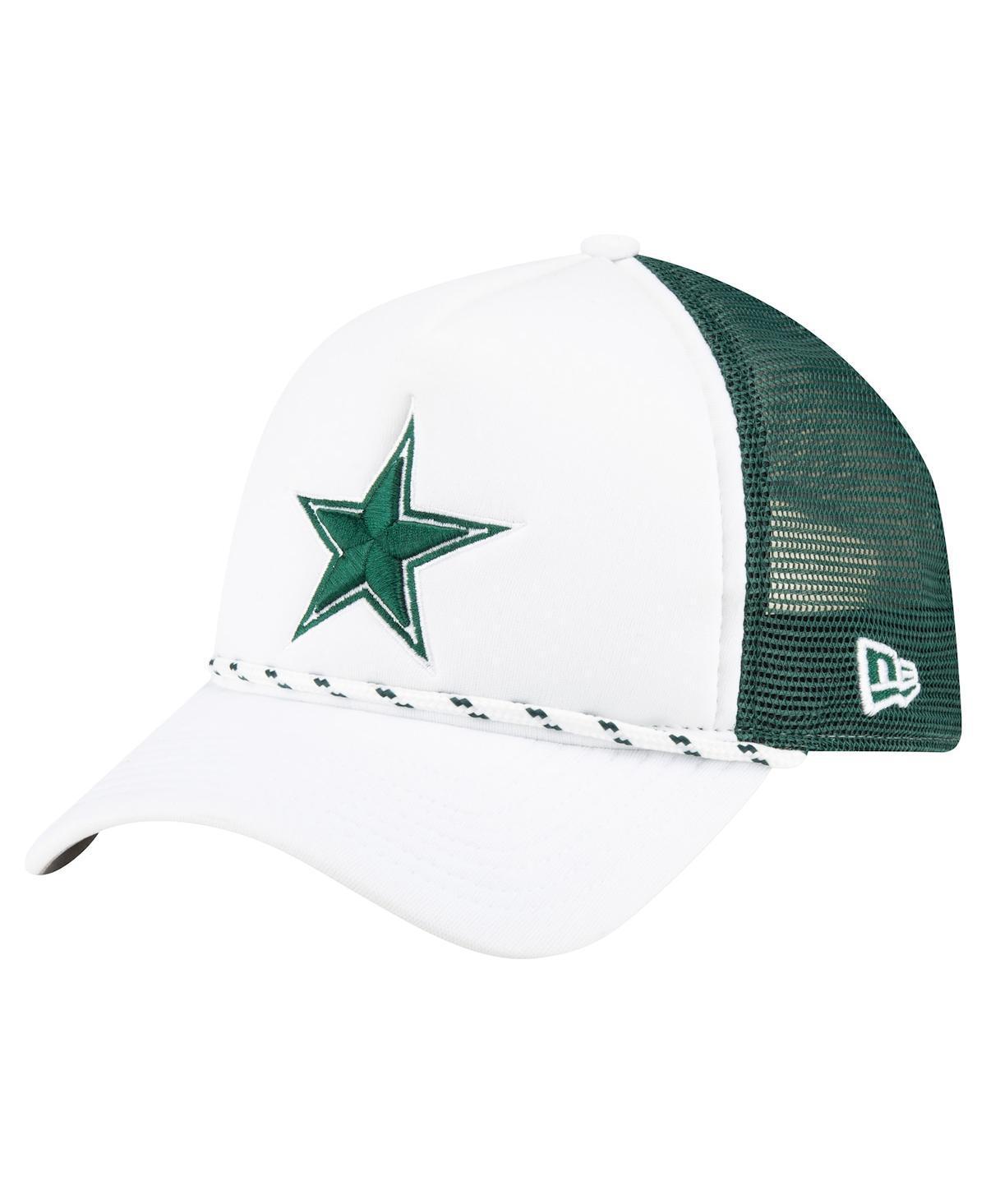 Mens New Era /Green Dallas Cowboys Court Sport Foam Front A-Frame 9FORTY Adjustable Trucker Hat Product Image