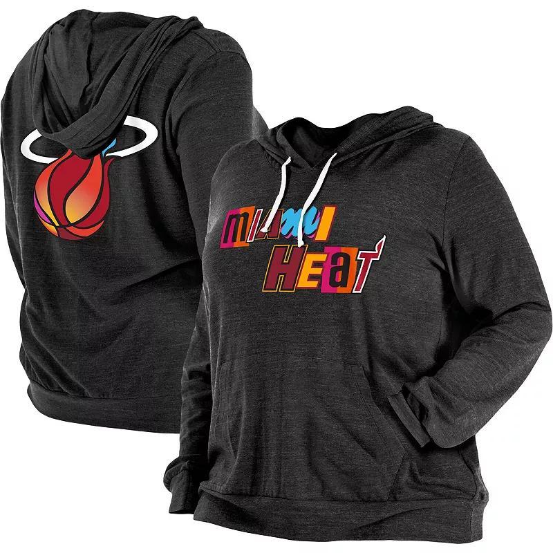 Womens New Era Miami Heat Plus Size 2022/23 City Edition Bi-Blend Long Sleeve Hoodie T-Shirt Product Image