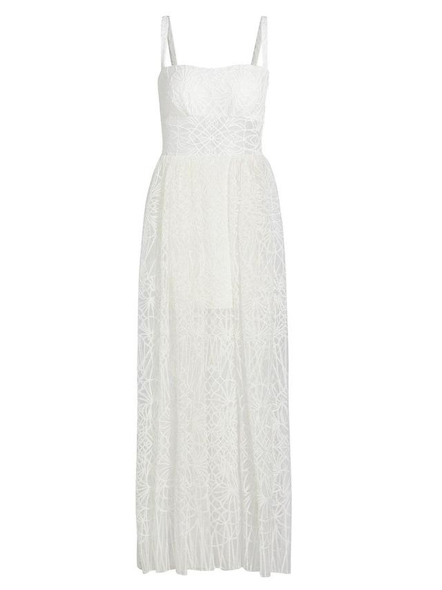 Womens Cathedral Tulle Embroidered Maxi Dress Product Image