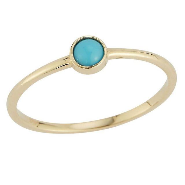 LUMINOR GOLD 14k Gold Turquoise Solitaire Ring, Womens Yellow Product Image