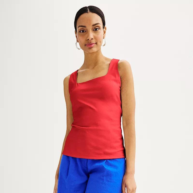 Womens Nine West Sculpt Squareneck Tank Top Product Image