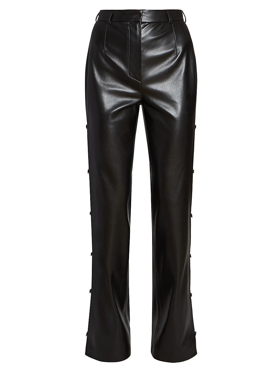 Womens Felina Faux Leather Side-Button Pants product image