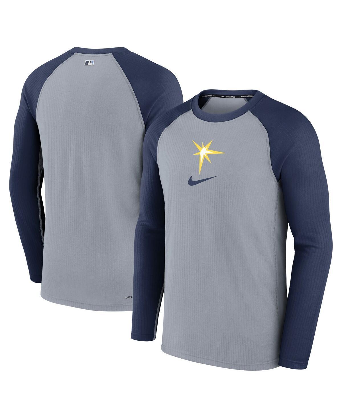 Mens Nike Gray Los Angeles Dodgers Authentic Collection Game Raglan Performance Long Sleeve T-shirt Product Image