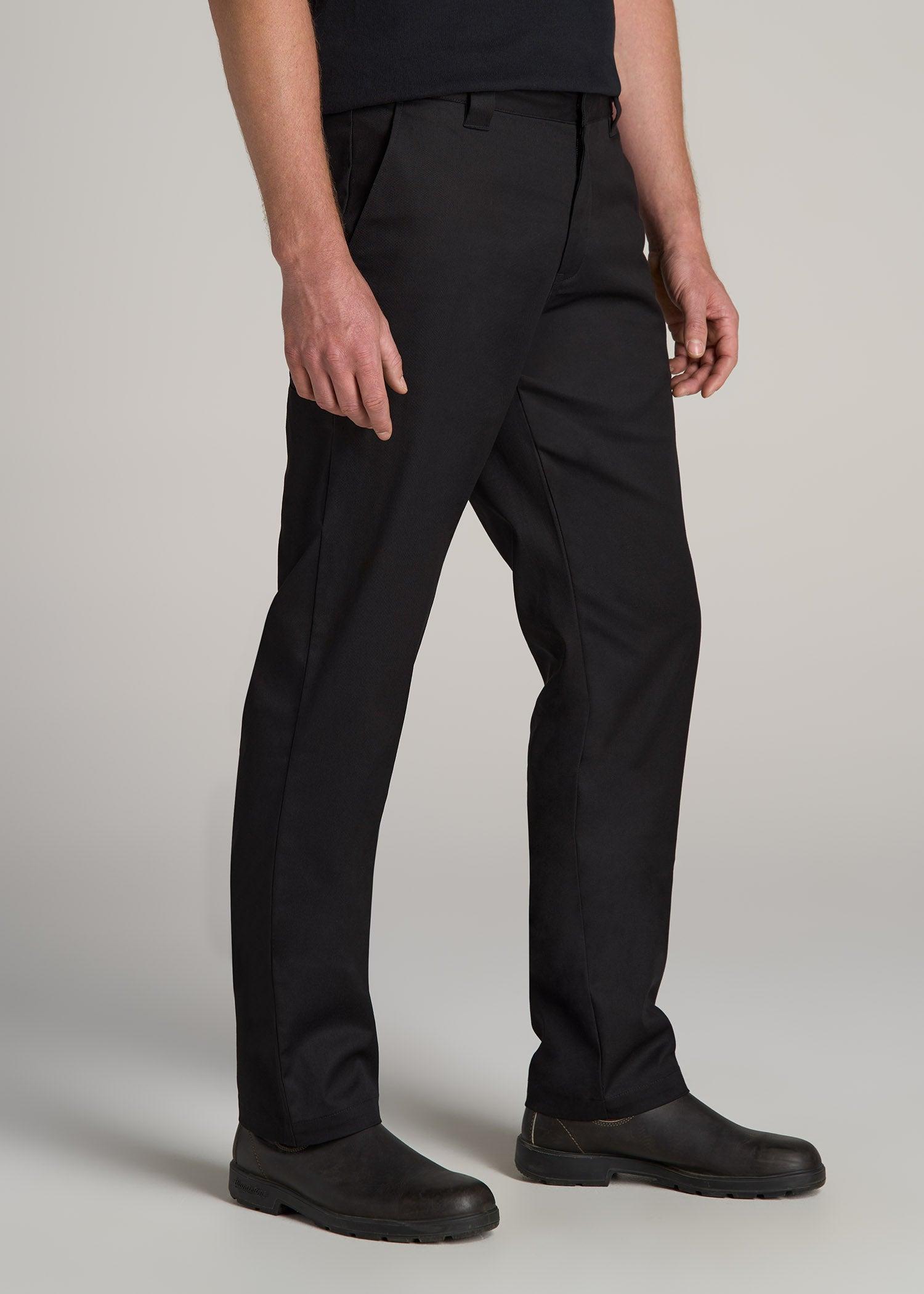 LJ&S Stretch Twill STRAIGHT-LEG Work Pants for Tall Men in Black Product Image