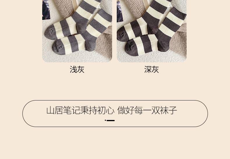 Set of 3 Pairs: Striped Ribbed Socks Product Image