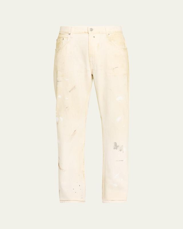 Mens Low-Rise Jeans with Paint Splatter Product Image