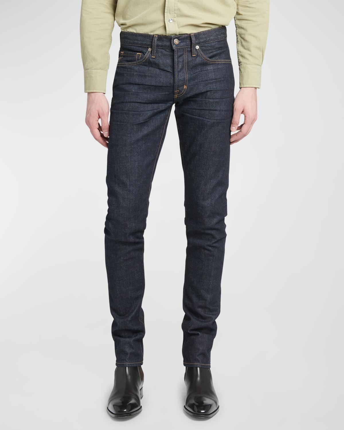 Mens Dark Wash Stretch Slim Fit Jeans Product Image