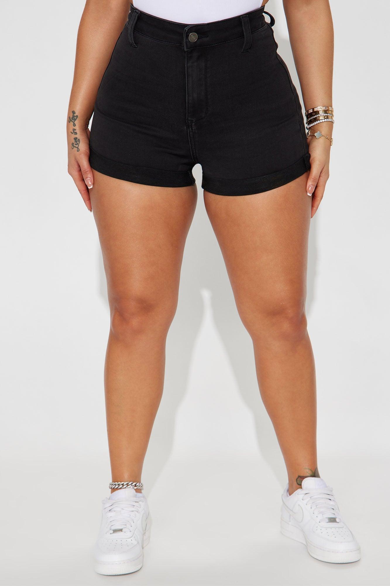 Rock Solid Denim Shorts - Black product image