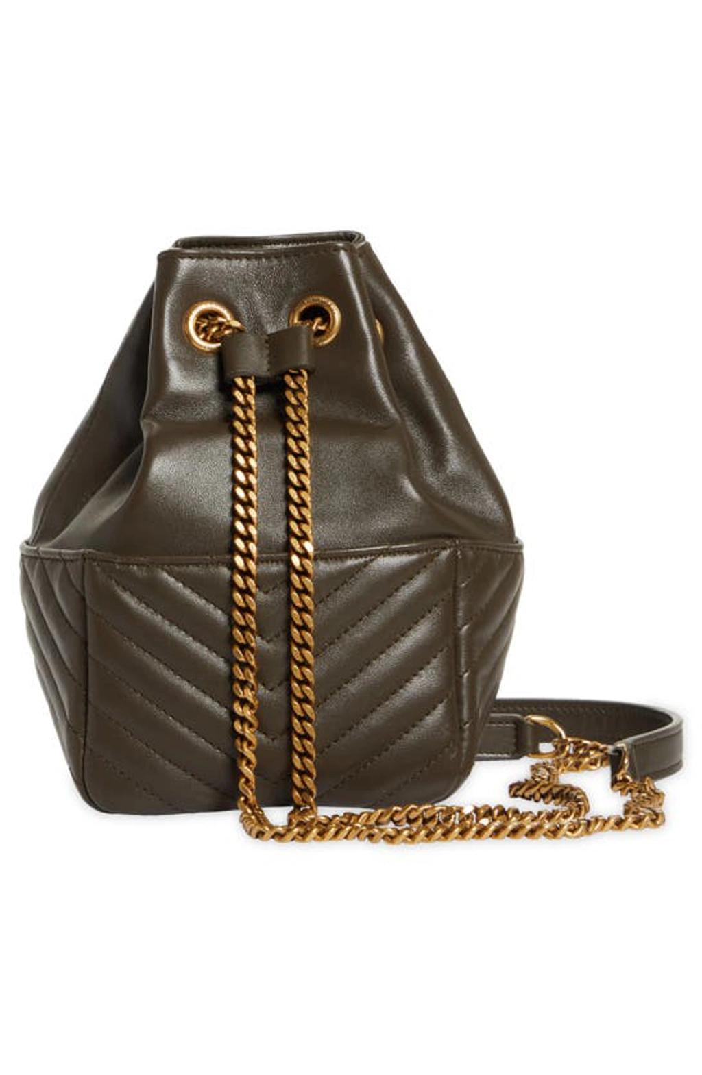 SAINT LAURENT Mini Quilted Leather Chain Crossbody Bag In 3212 Light Musk Product Image