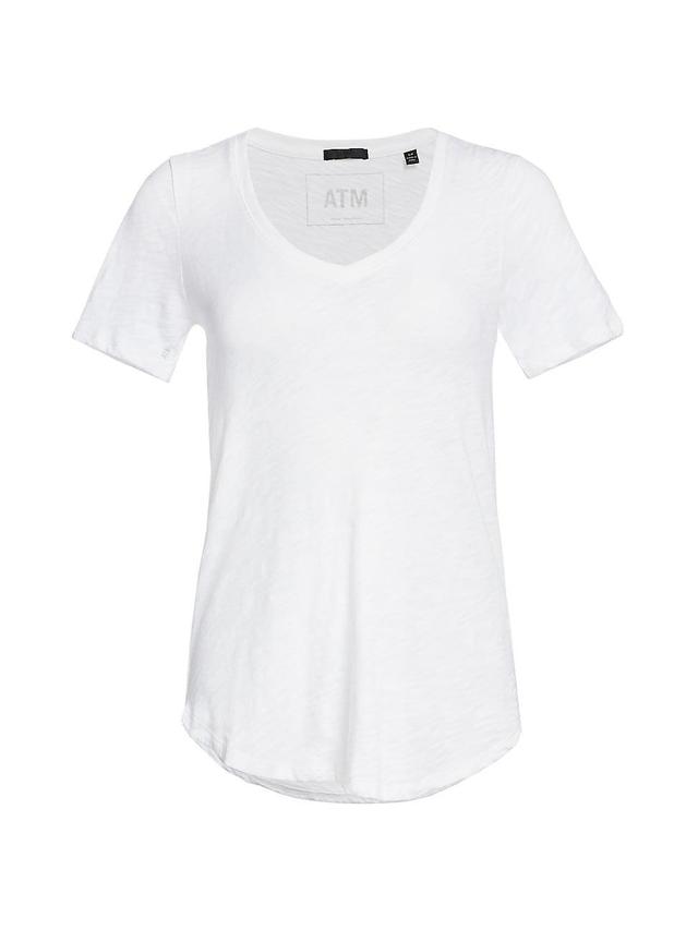 Womens Cotton Slub V-Neck Tee Product Image