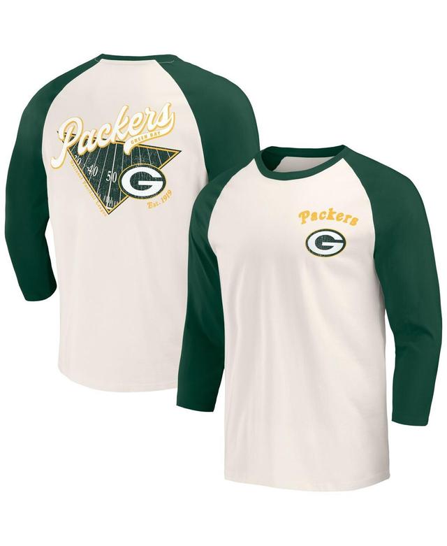 Fanatics Mens / Bay Packers Raglan 3/4 Sleeve T-Shirt - Green Product Image