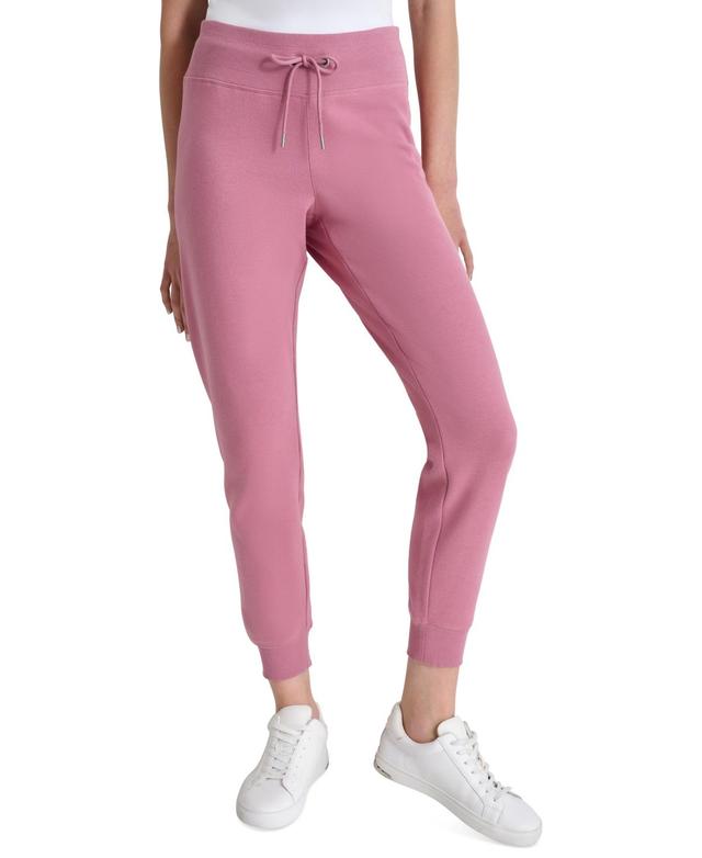 Dkny Womens Embroidered Logo Cuff Fleece Jogger Sweatpants Product Image