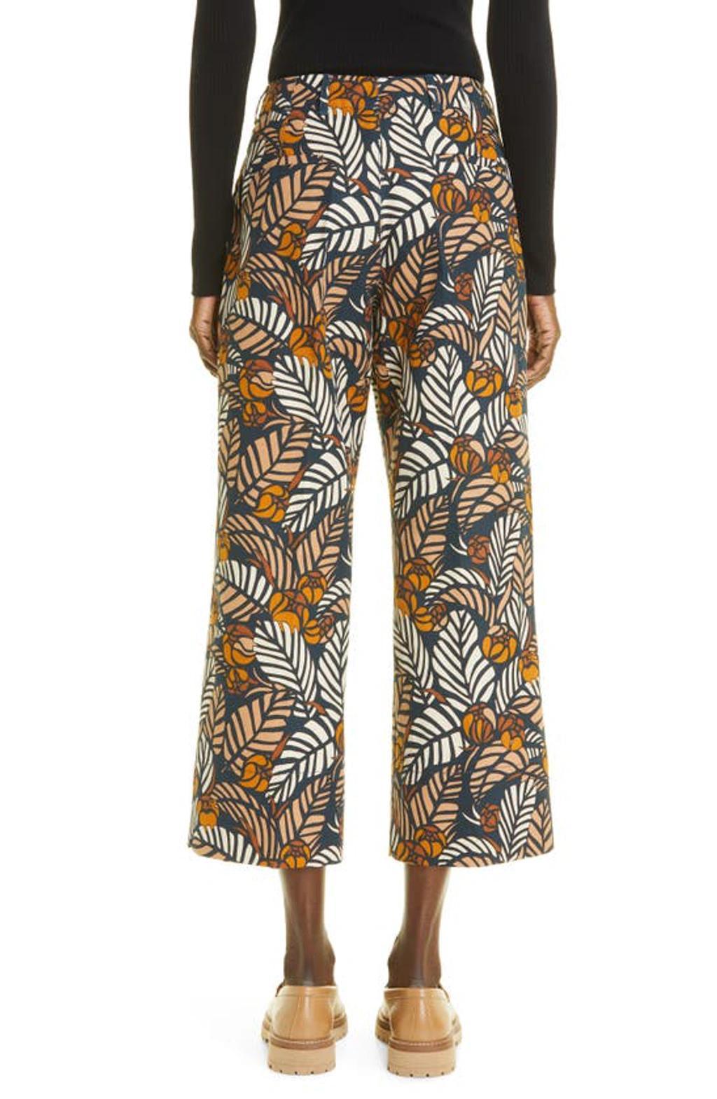 Arizona Printed Straight-leg Trousers In Blue Product Image