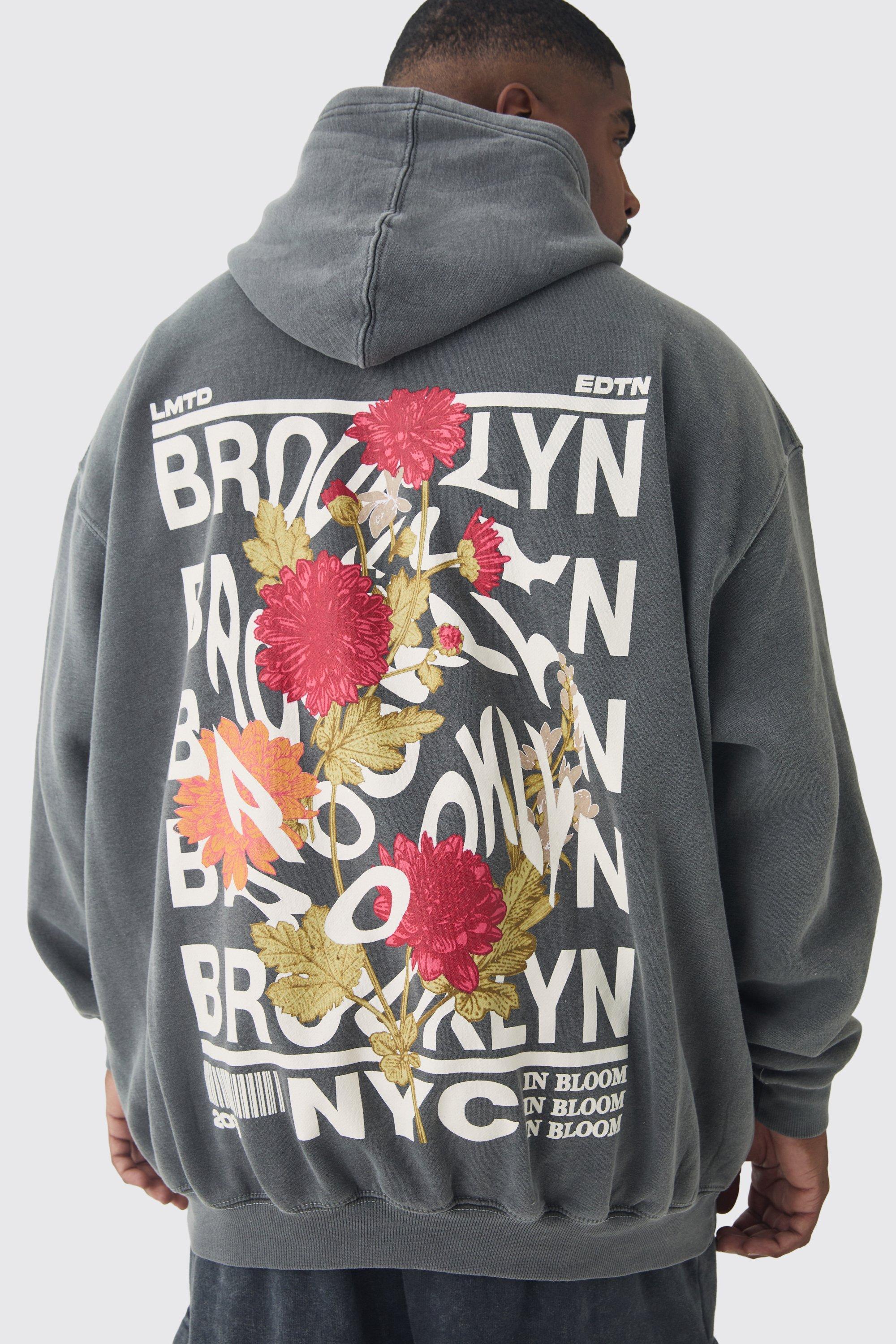 Plus Brooklyn Oversized Graphic Hoodie | boohooMAN USA Product Image