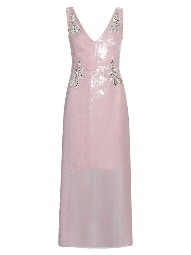 Womens Sequin Embellished V-Neck Maxi Dress Product Image