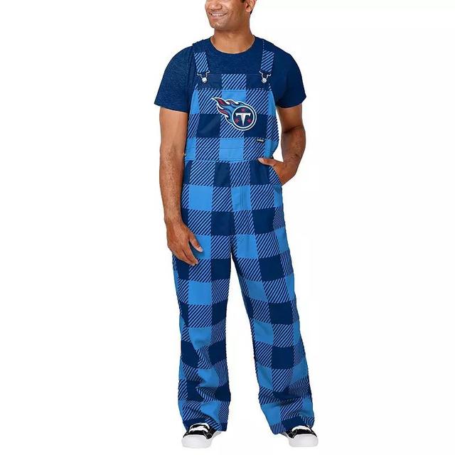 Mens FOCO Carolina Panthers Big Logo Plaid Overalls Product Image