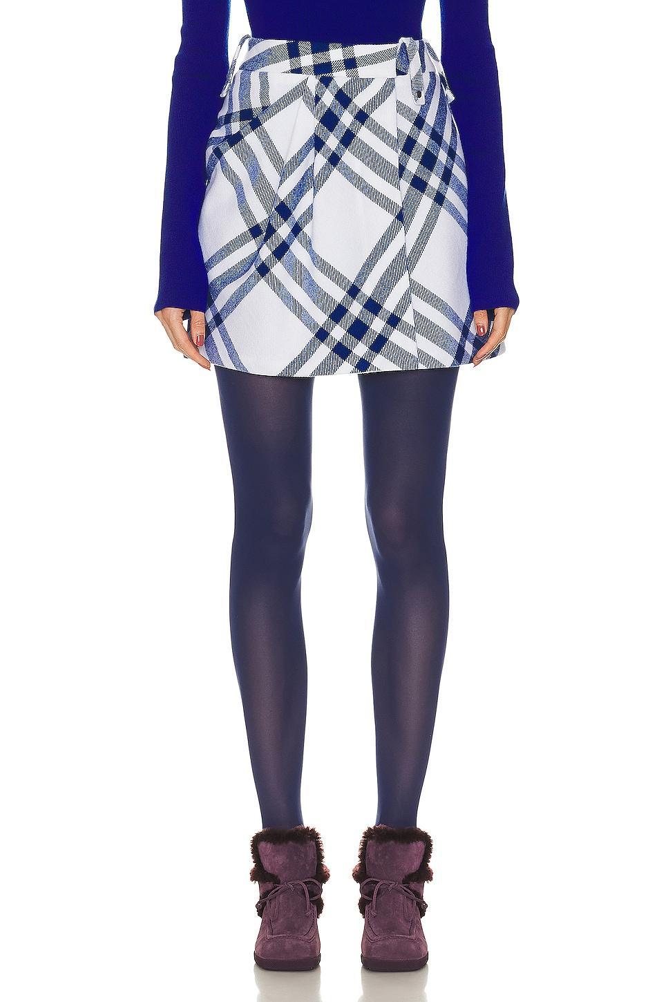 burberry Check Draped Wool Wrap Miniskirt Product Image