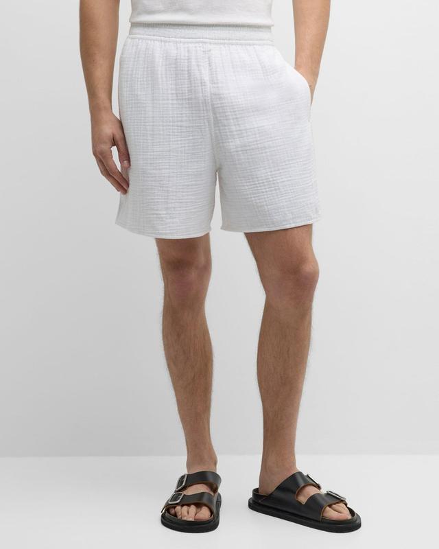 Mens Textured Cotton Lounge Shorts Product Image