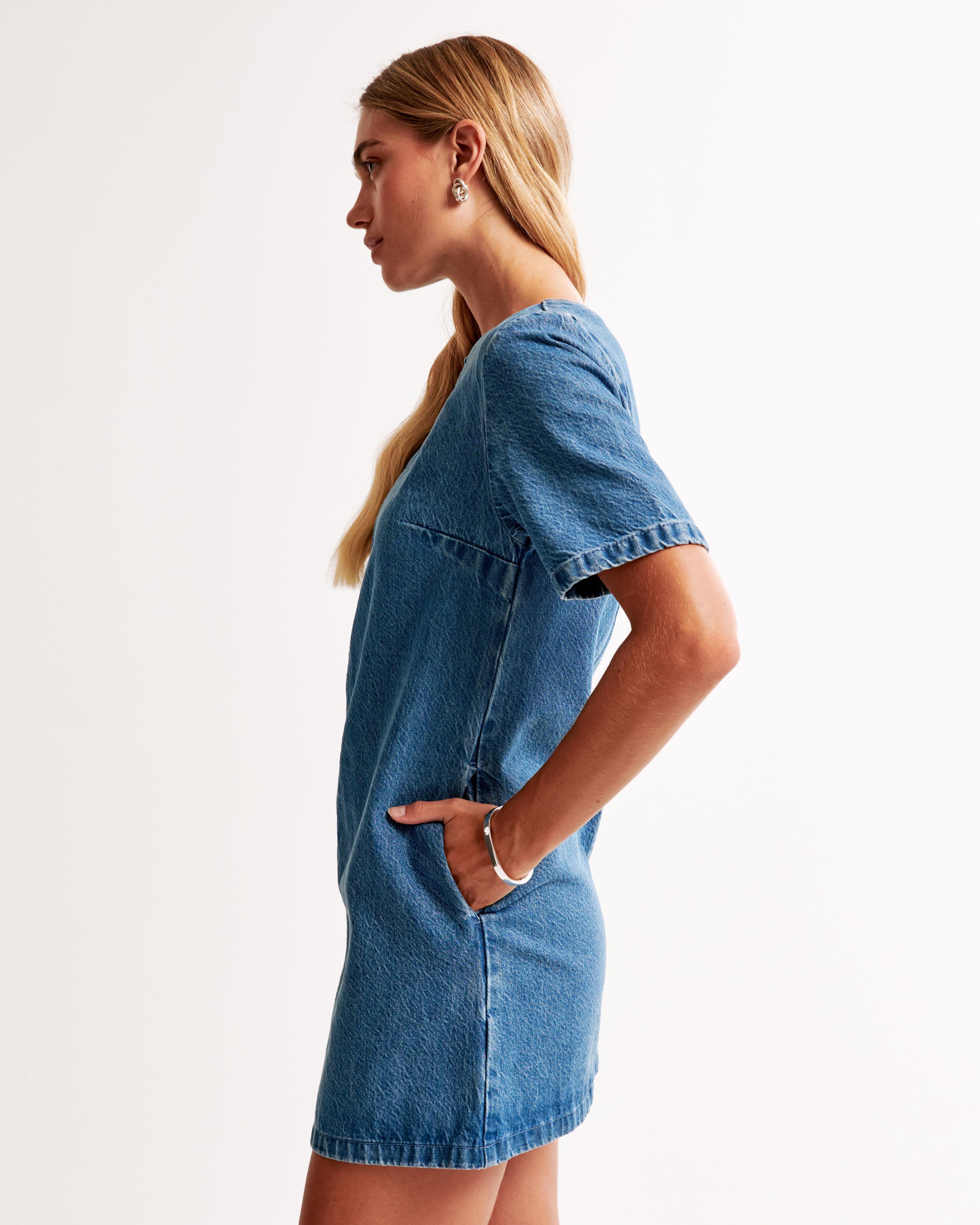 Denim Tee Shift Dress Product Image