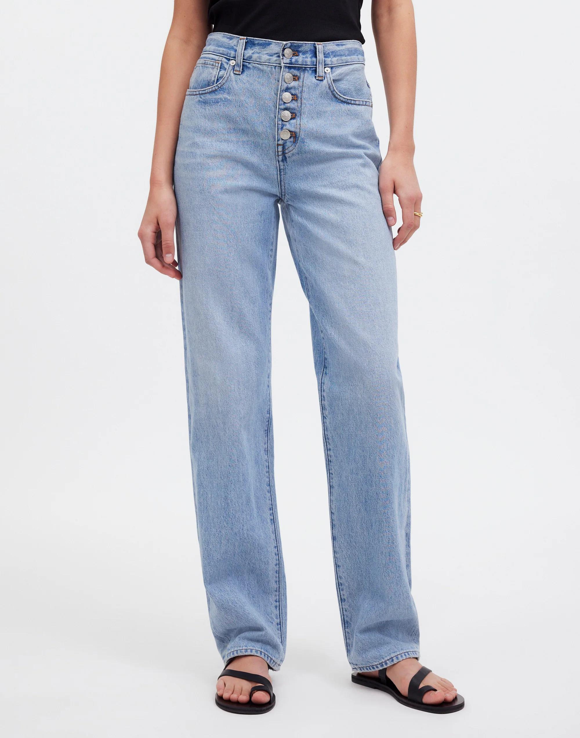 Baggy Straight Jeans in Paxton Wash: Button-Front Edition Product Image