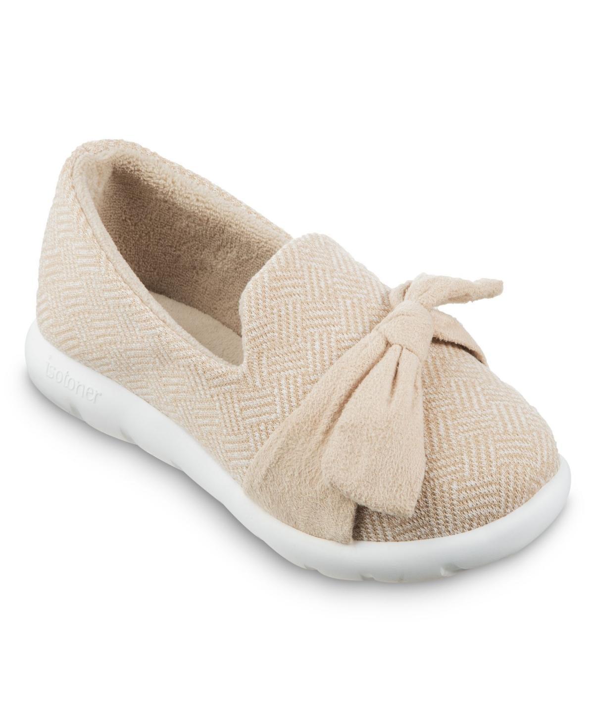 Isotoner Signature Womens Indoor/Outdoor Zenz Hatch Knit Closed-Back with Tie Slip-Ons Product Image