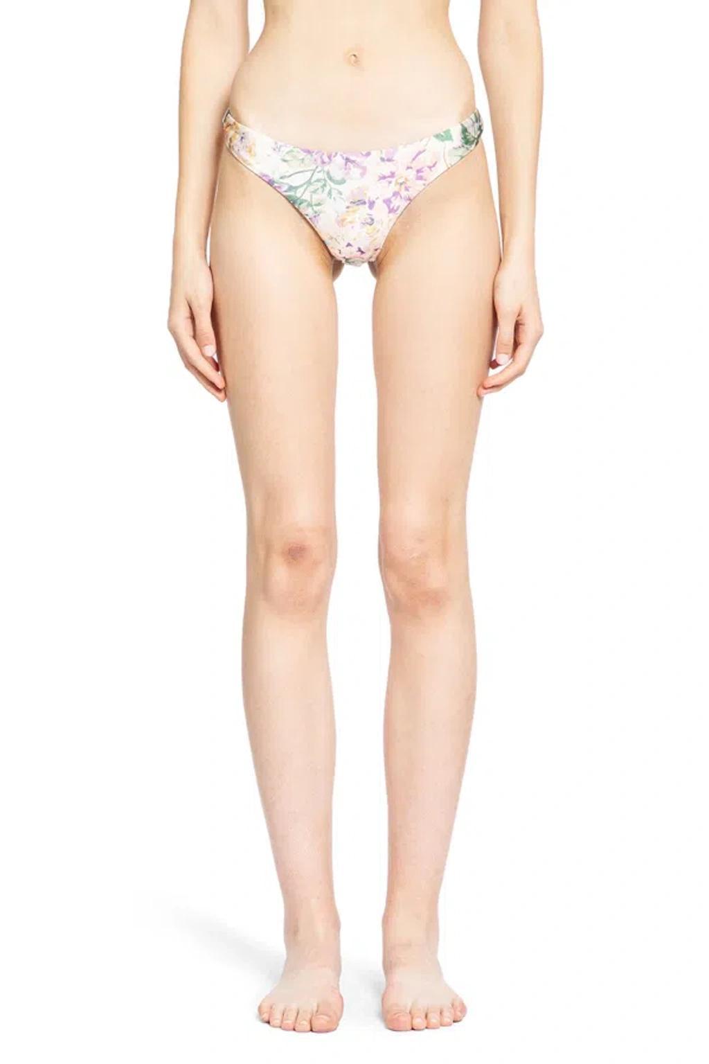 ZIMMERMANN Halliday Skinny Floral Bikini Bottoms In Multicolor Product Image