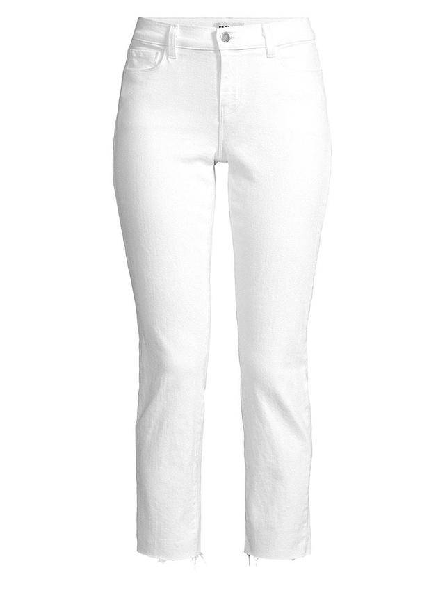 LAgence Sada High Rise Cropped Straight Jeans in Blanc Product Image