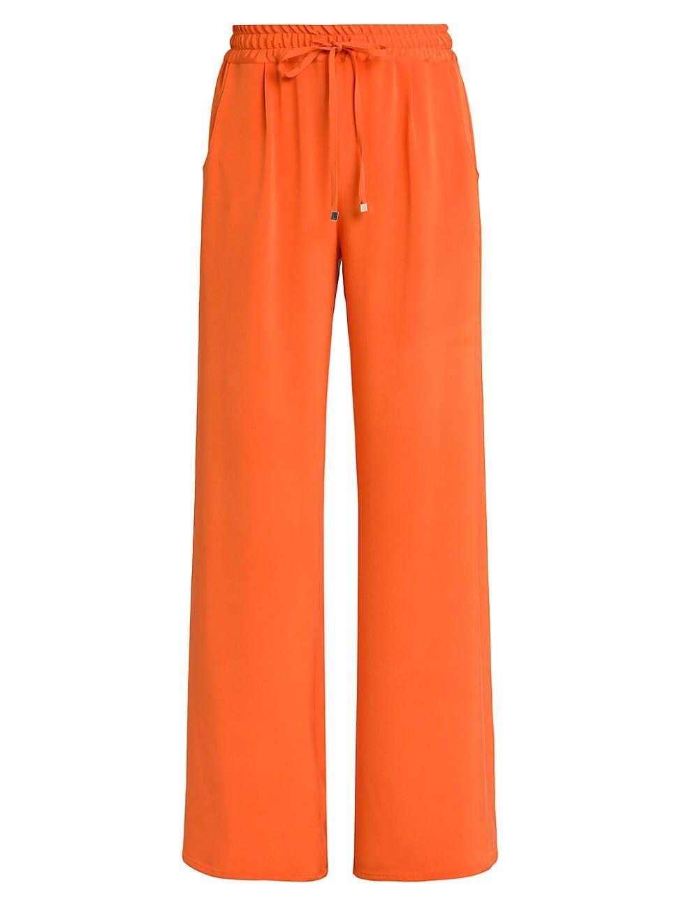 Womens Silk-Blend Drawstring Pants product image