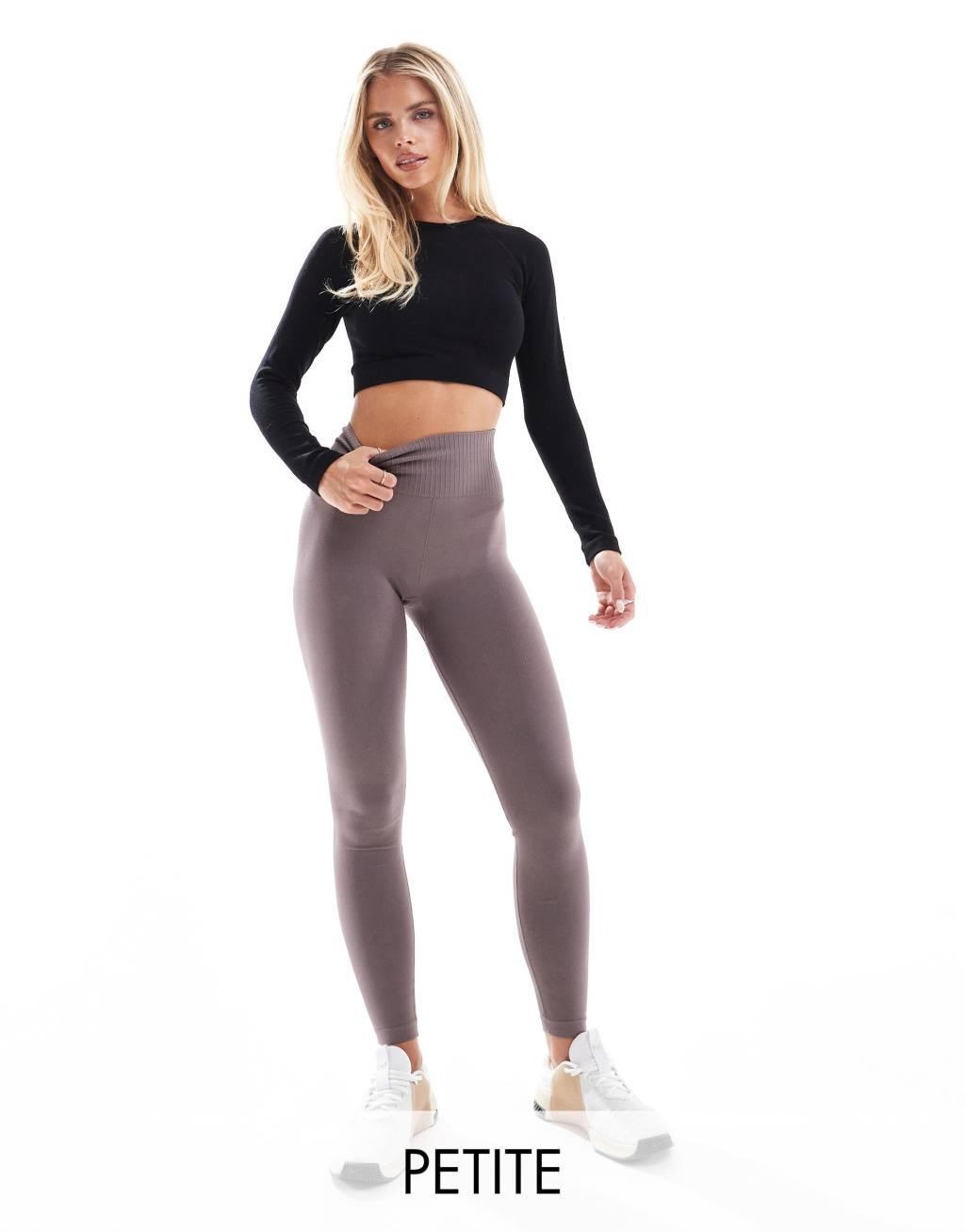 ASOS 4505 Petite seamless high waist gym leggings in violet Product Image