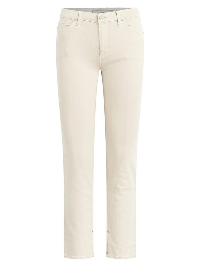 Hudson Jeans Nico Mid-Rise Straight Ankle w/ Slit in Moonbeam (Moonbeam) Women's Jeans Product Image