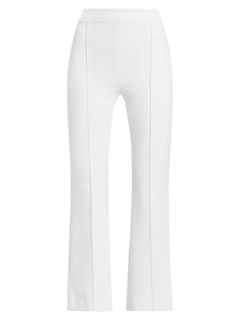 Pin-Tucked Flare Crop Pull-On Pants Product Image