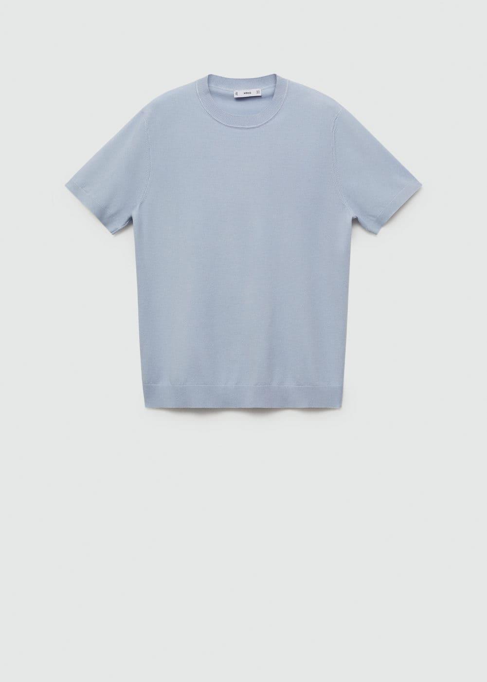 MANGO MAN - Fine-knit T-shirt sky blueMen Product Image