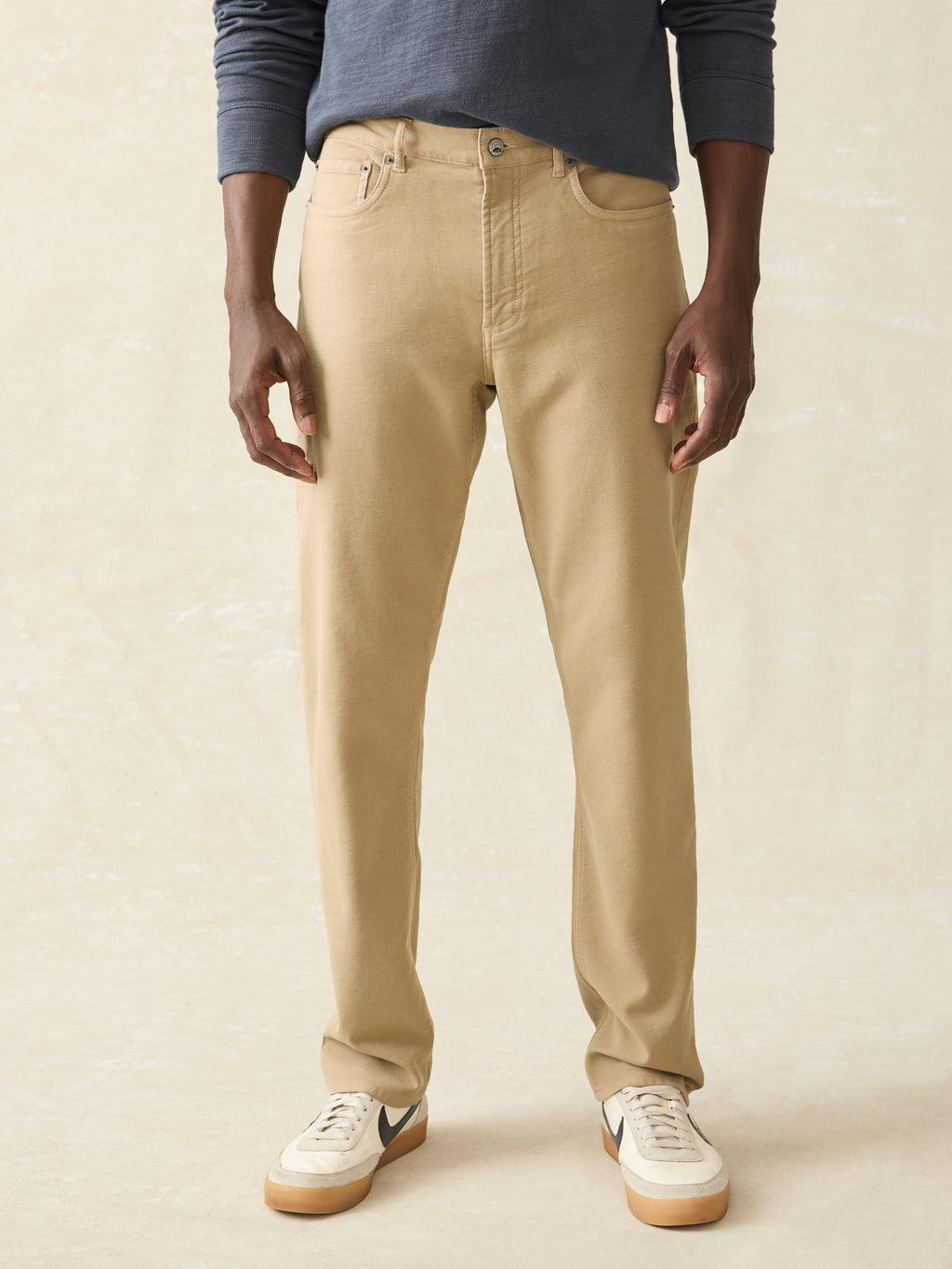 Stretch Terry 5-Pocket Athletic Fit Pant - Desert Khaki Product Image